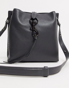 Серая кожаная сумка с заклепками Rebecca Minkoff-Серый