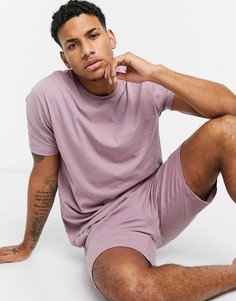 Фиолетовая пижама из футболки и шортов ASOS DESIGN-Фиолетовый