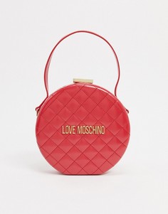 Красная стеганая сумка Love Moschino]-Красный
