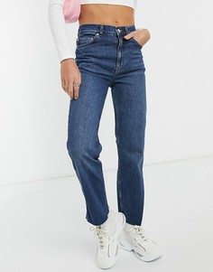 Расклешенные джинсы до щиколотки с завышенной талией ASOS DESIGN-Синий
