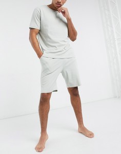 Светло-серая пижама из футболки и шортов ASOS DESIGN-Серый