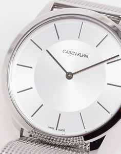 Часы с серебристым сетчатым браслетом Calvin Klein-Серебряный