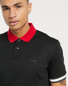 Футболка-поло с контрастной отделкой BOSS-Красный