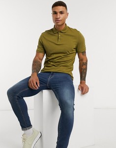 Поло из органического хлопка цвета хаки ASOS DESIGN-Зеленый