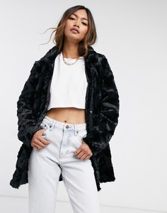 Черная куртка из искусственного меха Vero Moda-Черный