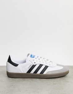 Белые кроссовки с резиновой подошвой adidas Originals Samba OG-Белый