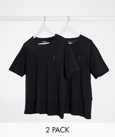 Набор из 2 черных футболок для дома Farah-Черный