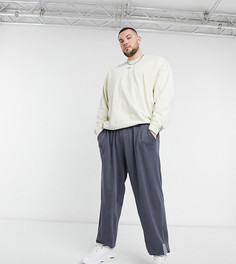 Синие выбеленные джоггеры в стиле oversized с логотипом Puma Plus эксклюзивно для ASOS-Черный