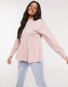 Розовый свободный свитшот ASOS DESIGN