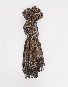 Шарф с леопардовым принтом My Accessories London-Мульти