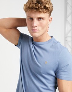 Синяя футболка зауженного кроя с логотипом Farah Dennis-Синий