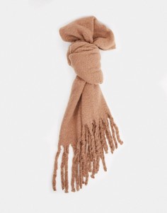 Бежевый мягкий шарф My Accessories London Exclusive-Коричневый