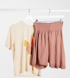 Розовые трикотажные шорты для бега Fashionkilla Maternity-Розовый
