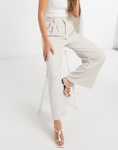 Светло-бежевые широкие трикотажные брюки ASOS DESIGN-Светло-бежевый