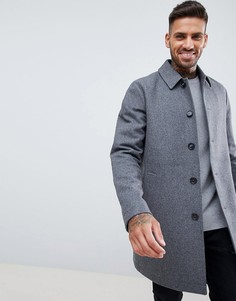 Полушерстяное светло-серое пальто ASOS DESIGN-Серый