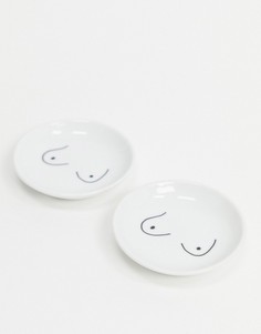 Две белых подставки с принтом Monki-Белый