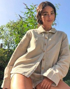 Кремовая вельветовая oversized-рубашка от комплекта Emory Park​​​​​​​-Бежевый