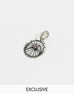 Серебристая подвеска с аметистом – камнем гармонии – из коллекции сменных шармов Reclaimed Vintage inspired-Серебряный