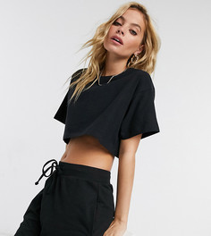 Черная короткая футболка ASOS DESIGN Petite-Черный