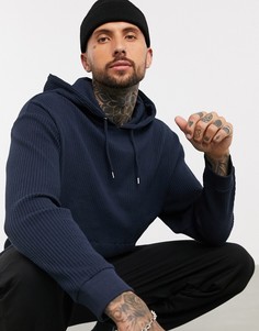 Oversized-худи темно-синего цвета из вафельного трикотажа ASOS DESIGN-Фиолетовый