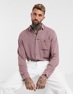 Oversized-рубашка пыльно-розового цвета из жатой вискозы в стиле 90-х ASOS DESIGN-Розовый