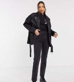 Байкерская куртка oversized из искусственной кожи ASOS DESIGN Tall-Черный