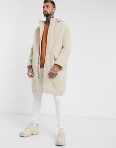 Светло-бежевая куртка в стиле oversized ASOS DESIGN-Бежевый