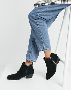Черные ботинки в стиле вестерн с отделочными швами New Look-Черный