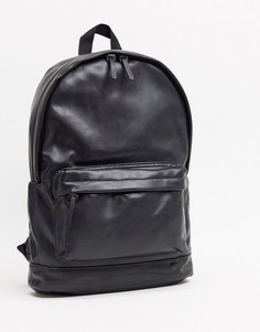 Черный рюкзак из искусственной кожи ASOS DESIGN