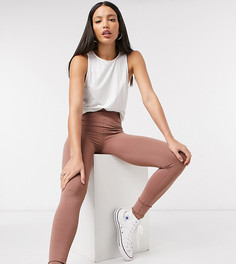 Леггинсы на высокий рост цвета какао с широким поясом ASOS DESIGN Tall-Коричневый