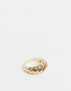 Объемное золотистое кольцо DesignB London-Золотой