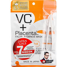 JAPAN GALS Placenta + Маска с плацентой и витамином C 7 шт