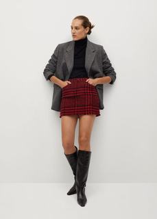Мини-юбка из твида в клетку - Anna Mango