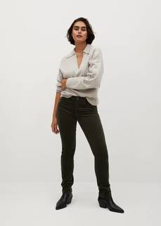 Брюки slim fit из вельвета - Pani Mango