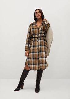 Длинная хлопковая рубашка - Mia Mango