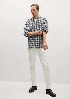 Хлопковая рубашка regular fit в клетку - Ada Mango