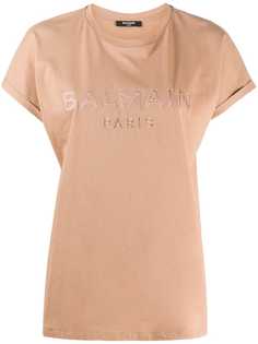 Balmain футболка с вышитым логотипом