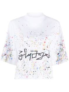 Palm Angels PAINTER BOXY TEE WHITE BLACK