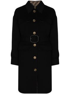 Fendi однобортное пальто с поясом
