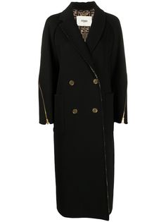 Fendi двубортное пальто с молниями