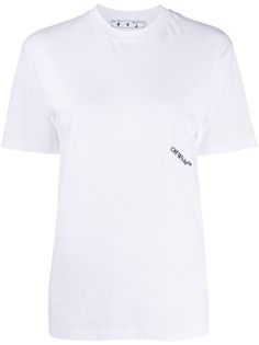 Off-White футболка с вышитым логотипом
