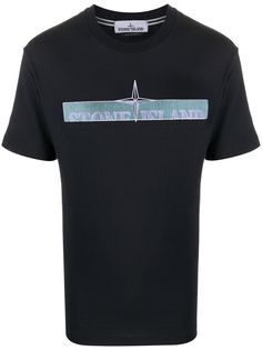 Stone Island футболка с вышитым логотипом