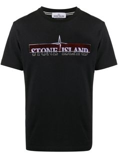 Stone Island футболка с вышитым логотипом
