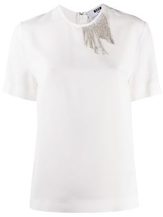 MSGM футболка с кристаллами