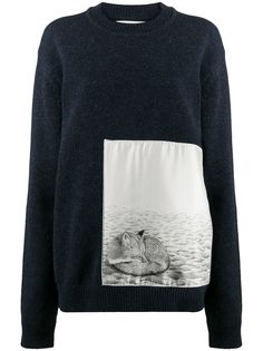 Jil Sander джемпер с нашивкой и круглым вырезом