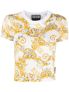Versace Jeans Couture укороченная футболка с принтом Baroque