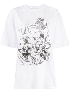 MSGM футболка с принтом