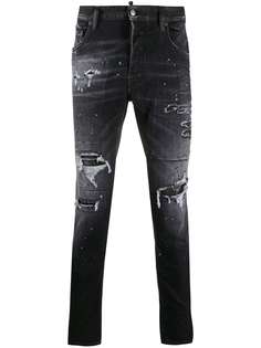 Dsquared2 узкие джинсы с эффектом потертости