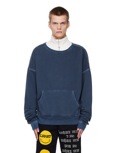 Синий свитшот из хлопка Greg Lauren