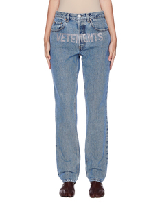Голубые джинсы с логотипом Vetements